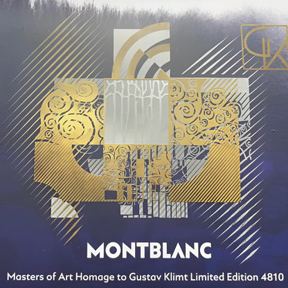 Stilografica montblanc masters of art homage to gustav klimt limited edition 4810 con design astratto oro e argento