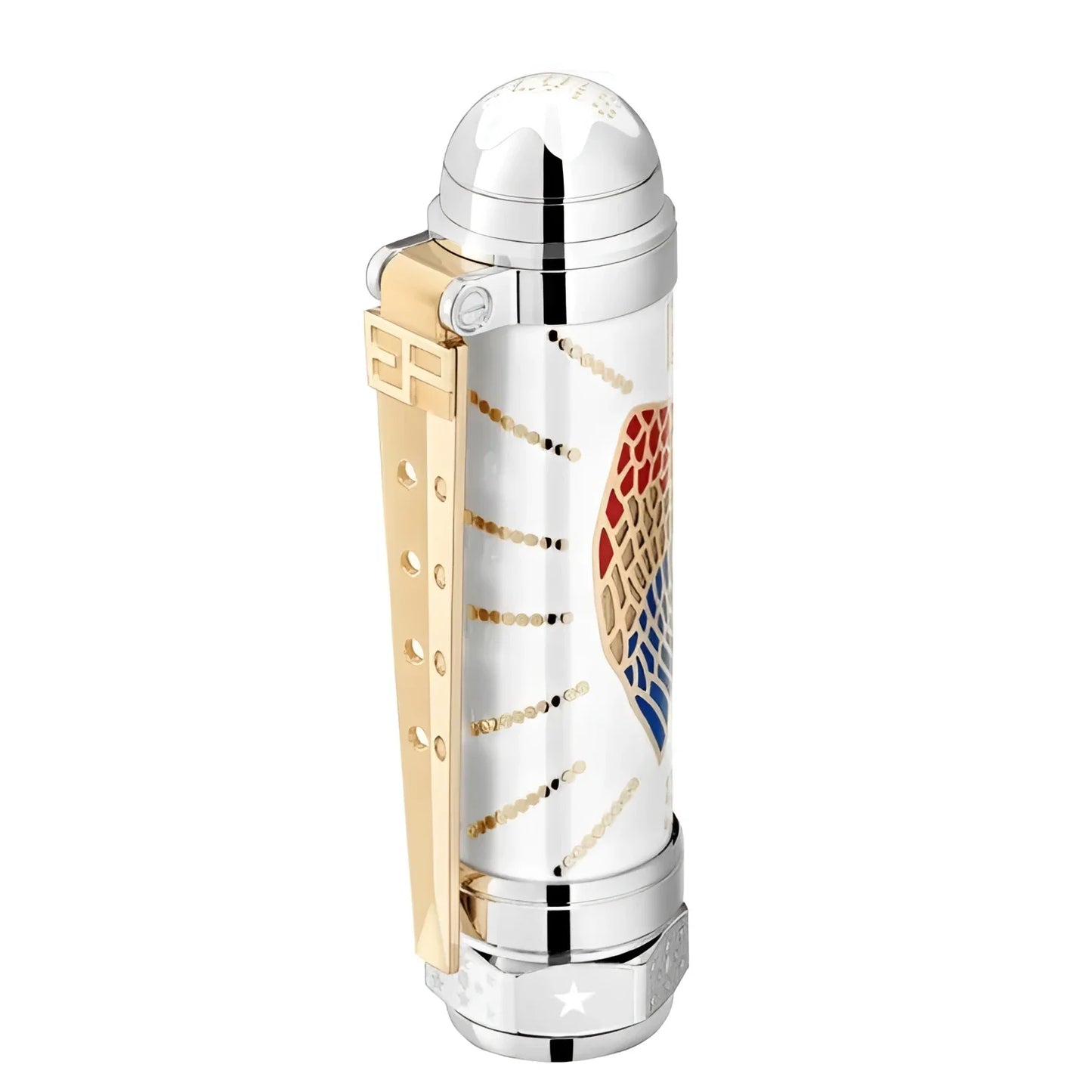 Montblanc roller great characters elvis presley pen in silver and gold with enamel meander detailing limited edition