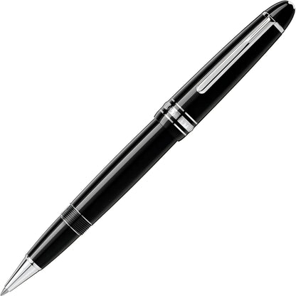 Montblanc roller meisterstück platinum-coated legrand 132451 con pregiata resina nera e finiture argento lucidate