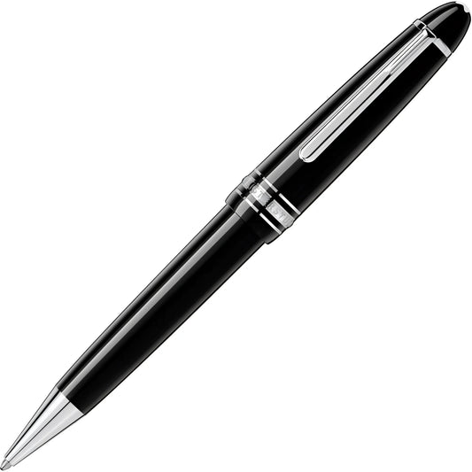 Montblanc penna a sfera meisterstück platinum legrand 132450 nera con finiture in argento e finitura lucida
