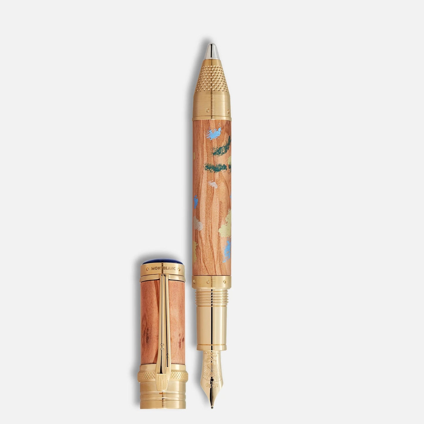 Montblanc stilografica masters of art hommage to pierre-auguste renoir con fusto in legno e dettagli dorati