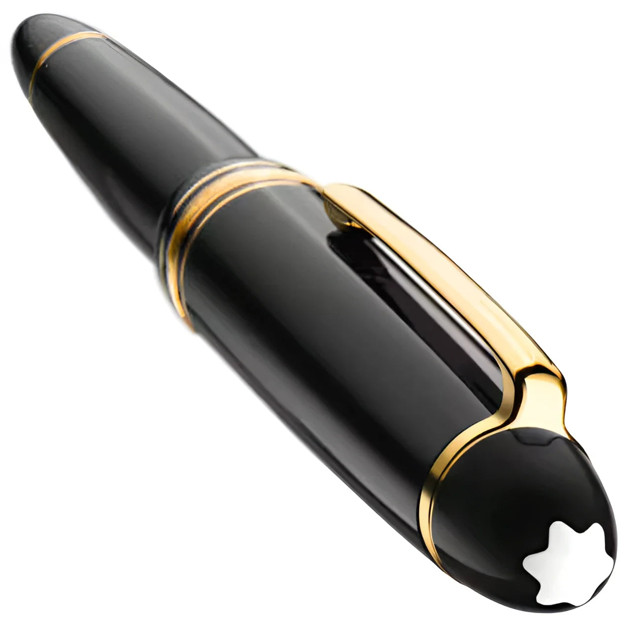 Montblanc roller meisterstuck legrand 132454 in pregiata resina nera con finiture dorate e stella bianca sul cappuccio