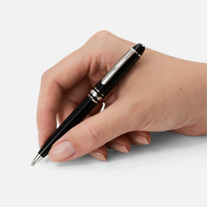 Montblanc penna a sfera meisterstück platinum line hommage à W.A. Mozart in pregiata resina nera con finiture in argento