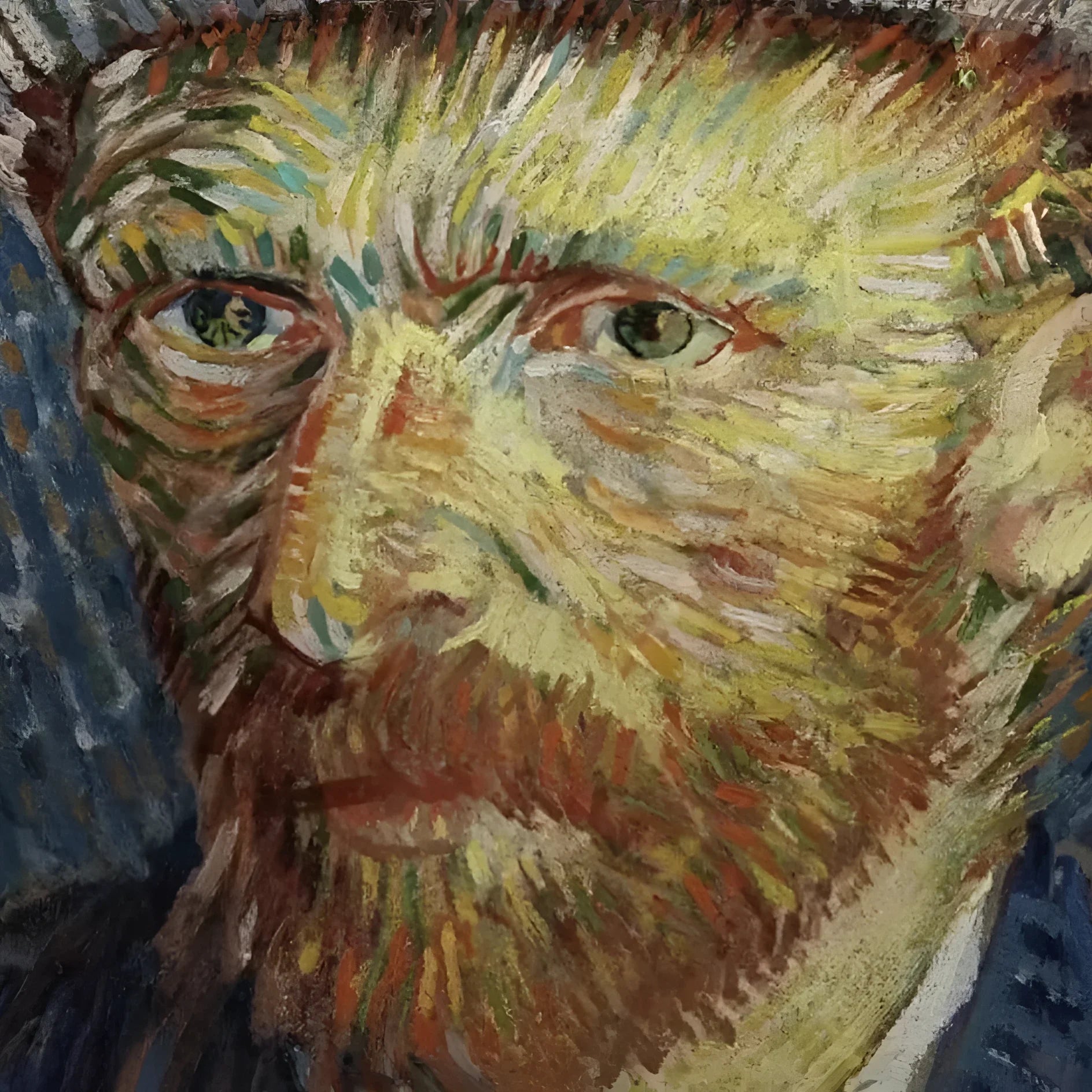 Ritratto impressionista di vincent van gogh con pennellate gialle e marroni sulla edizione limitata montblanc roller