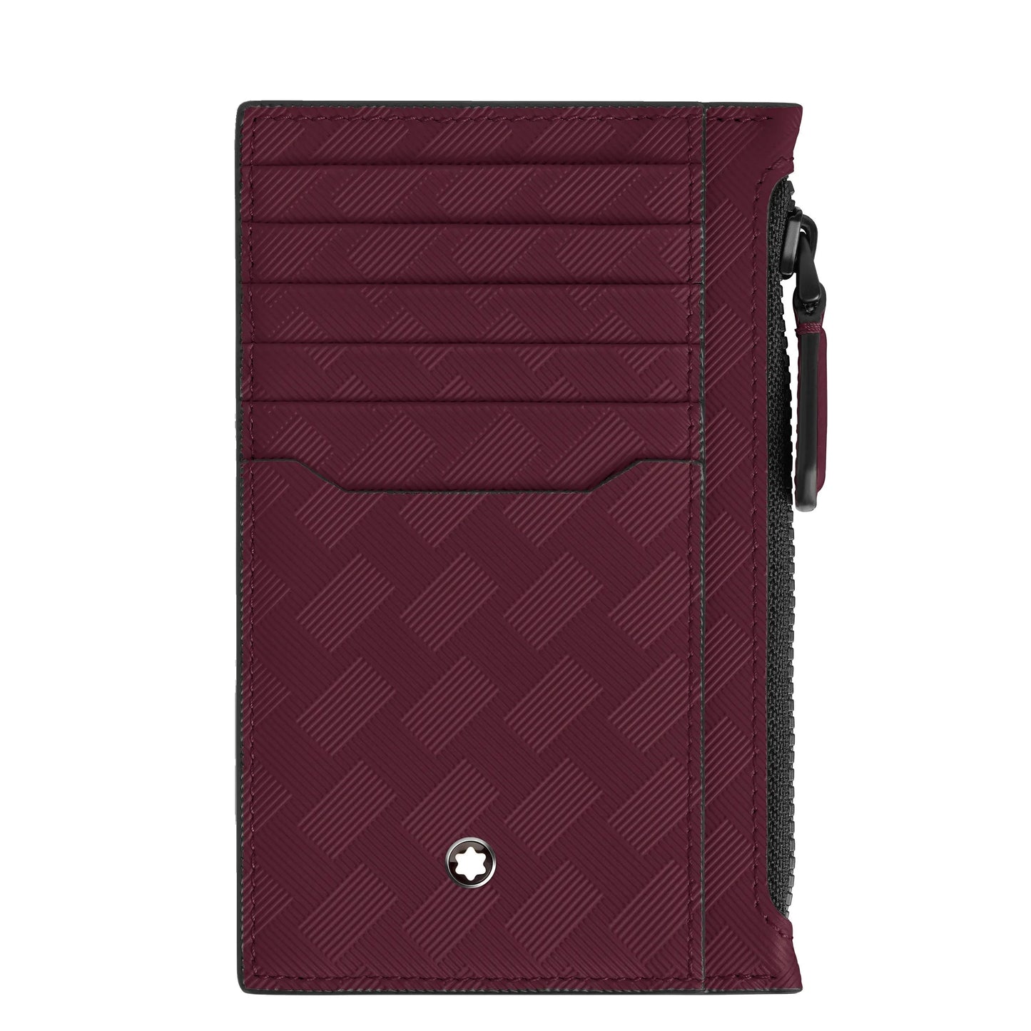 Montblanc porta carte extreme 3.0 bordeaux con 8 scomparti e cerniera con motivo diagonale e tirazip nero
