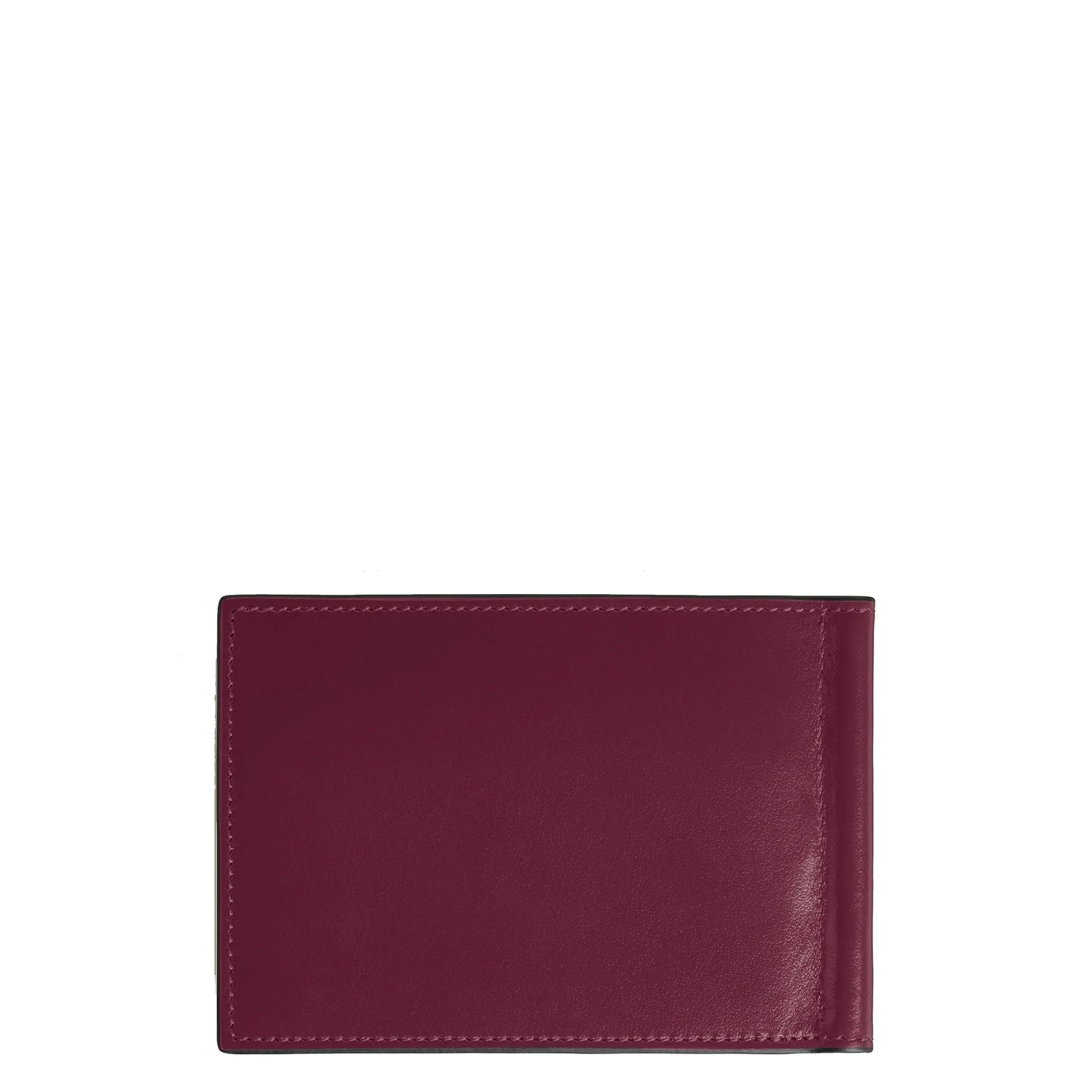 Portafoglio pieghevole meisterstück in pelle burgundy con cuciture precise e sei scomparti modello cassis montblanc