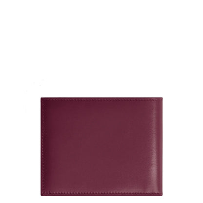 Classico portafoglio pieghevole montblanc meisterstück cassis in pelle burgundy con cuciture precise