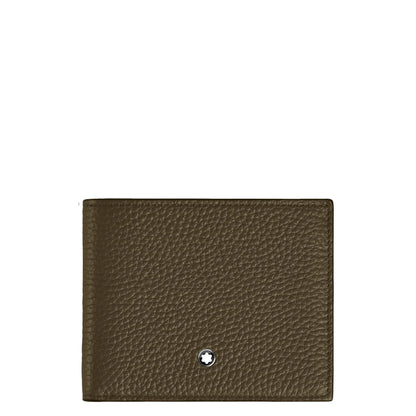 Portafoglio compatto montblanc kaki in pelle coniuga eleganza discreta con stella argento in rilievo