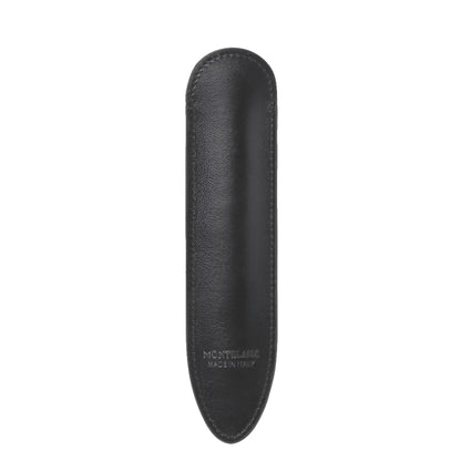Portapenne montblanc meisterstück in morbida pelle nera con design minimalista e cuciture eleganti