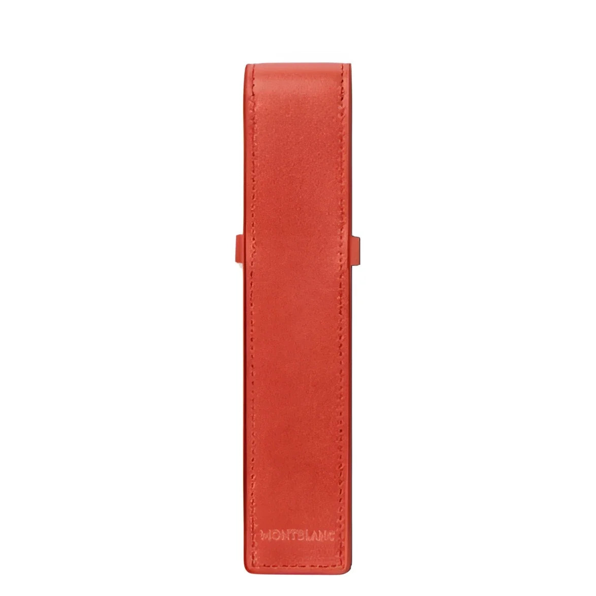 Elegante astuccio in pelle arancione vibrante meisterstück corallo per penna con design minimalista e cuciture sottili