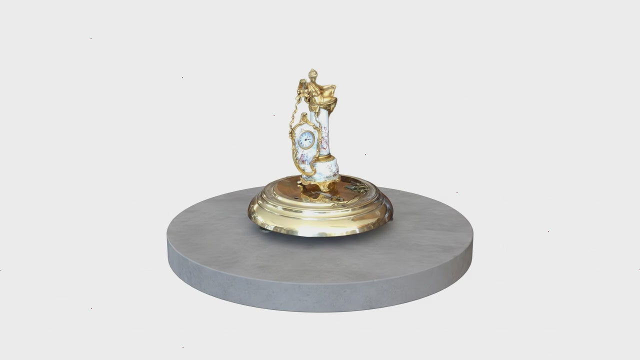 Orologio da tavolo in bronzo e smalti Art Decò — Austria, XIX secolo