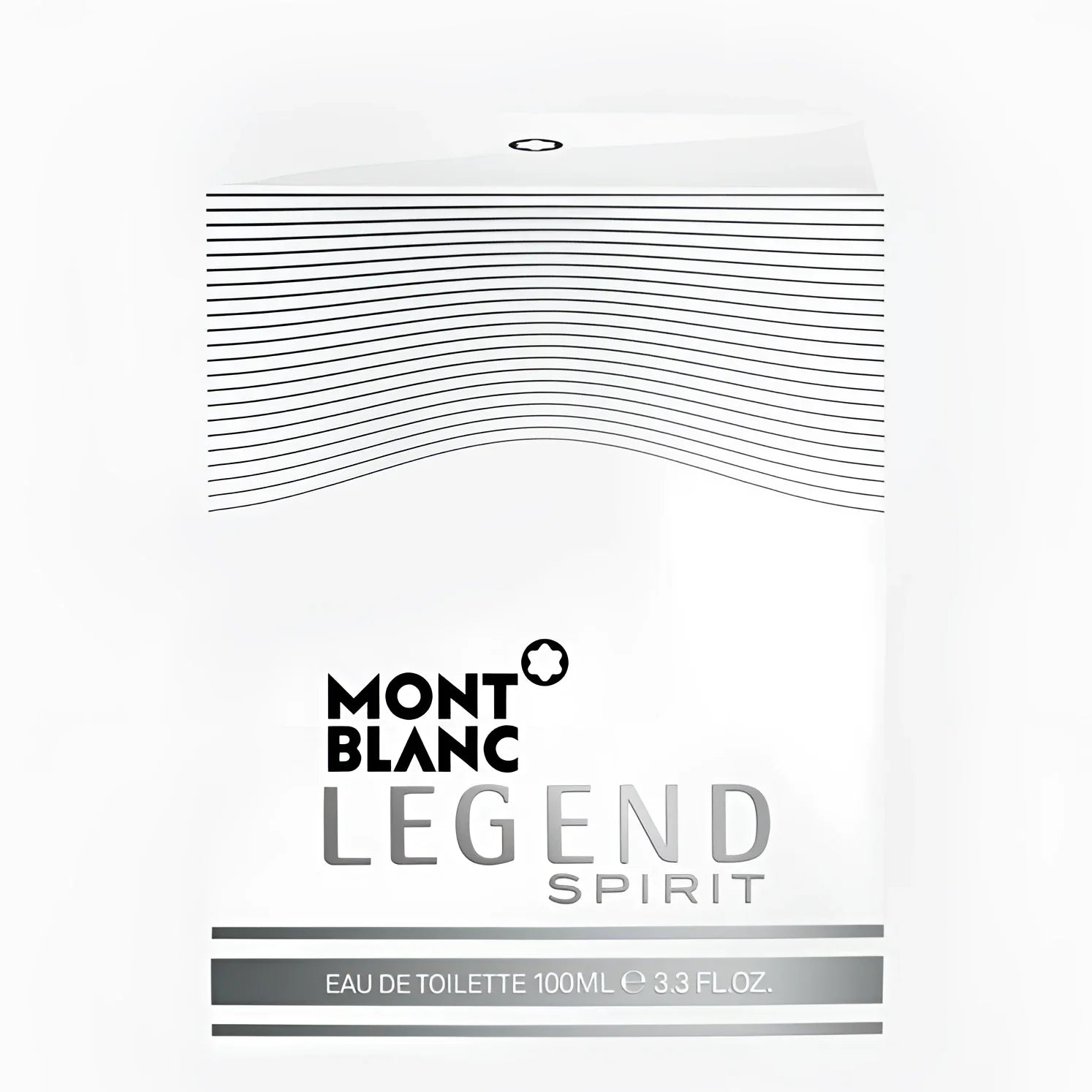 Montblanc legend spirit eau de toilette 100ml in elegante confezione bianca con linee argento e lettering nero