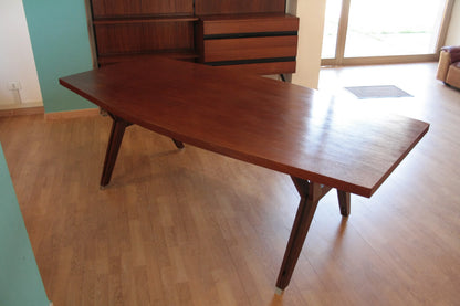 Mid-century modern tavolo tolomeo di ico parisi scrivania direzionale modello in legno italiano 1958