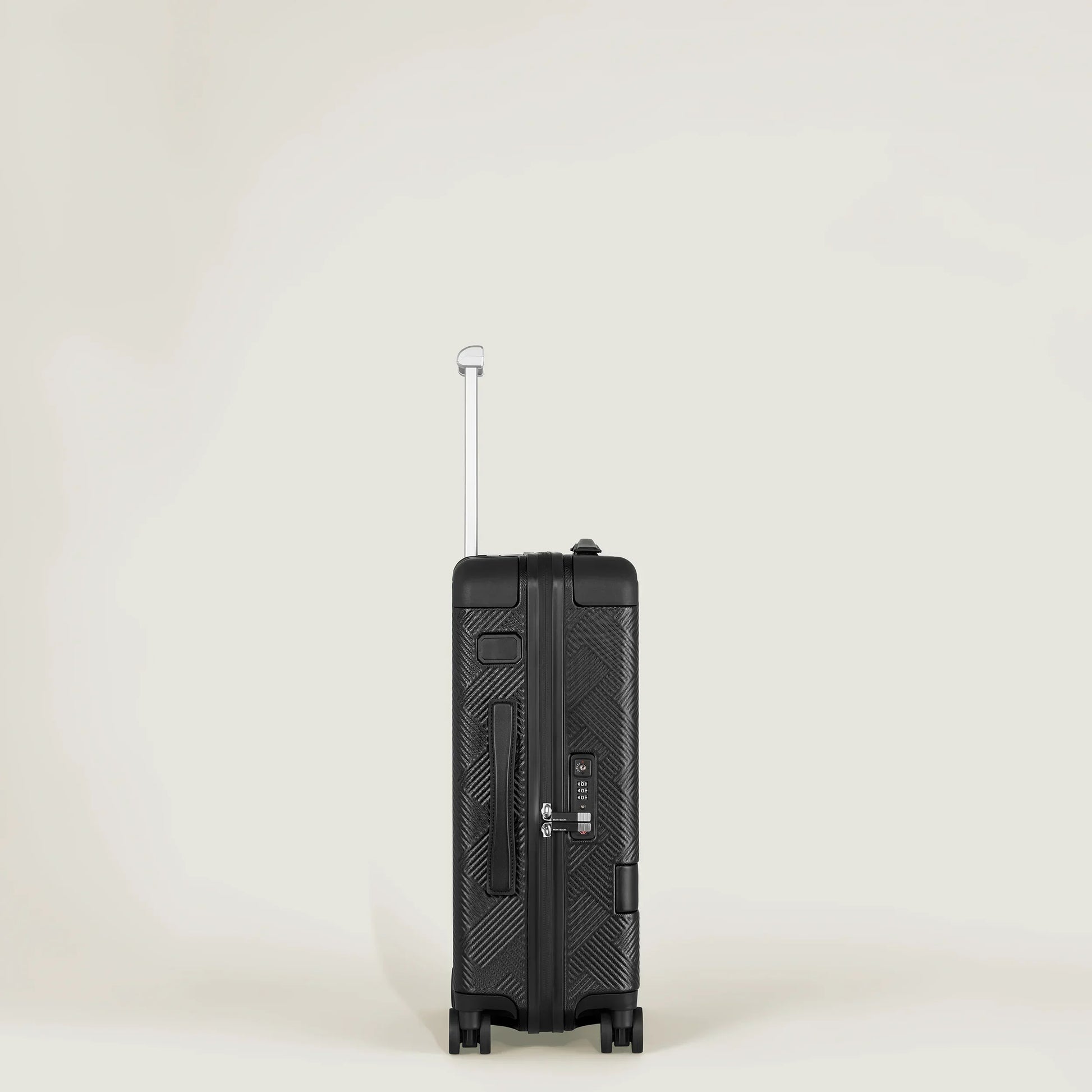 Montblanc trolley da cabina compatto nero con manico telescopico argento e finitura fibra di carbonio per la prossima avventura al livello successivo