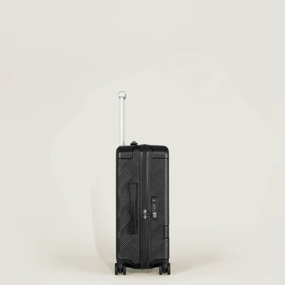 Montblanc trolley my4810 extreme nero con valigia rigida effetto spina di pesce e manico telescopico argento