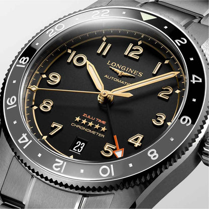 Longines orologio Spirit Zulu Time 39mm antracite automatico titanio L3.802.1.53.6