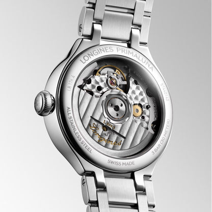 ロンジン プリマルーナ ムーンフェイズ 34mm マザーオブパール ダイヤモンド 自動巻き ステンレススチールウォッチ L8.126.4.87.6